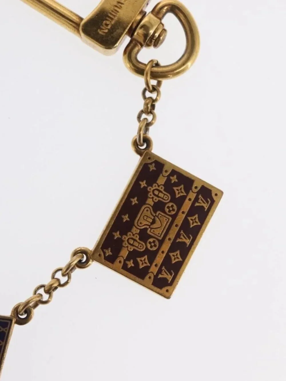 LOUIS VUITTON Porte Cles Chainne Mar Bag Charm metal Gold M66459 LV Auth 169134